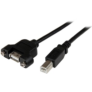 StarTech.com 3 ft Panel Mount USB Cable A to B - F/M - 1 x Type A Female USB - 1 x Type B Male USB