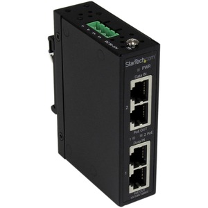 StarTech.com Industrial 2 Port Gigabit PoEplus Power over Ethernet Injector 48V / 30W - Wall-Mountable