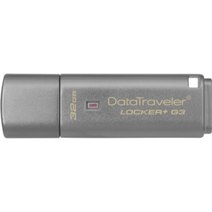 Kingston DataTraveler Lockerplus G3 32 GB USB 3.0 Flash Drive - Silver - 135 MB/s Read Speed - 40 MB/s Write Speed - 5 Year Warranty
