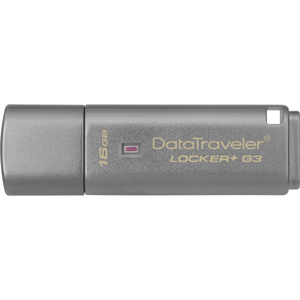 Kingston DataTraveler Lockerplus G3 16 GB USB 3.0 Flash Drive - Silver - 1 Pack