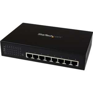 StarTech.com 8 Port Unmanaged Industrial Gigabit Power over Ethernet Switch - 802.3af/at PoEplus Switch - Wall Mountable