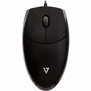 V7 MV3000 Mouse - USB - Optical - 3 Buttons - Black - Cable - 1000 dpi - Scroll Wheel