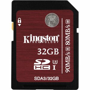 Kingston 32 GB SDHC - Class 3/UHS-I - 90 MB/s Read - 80 MB/s Write - 1 Card