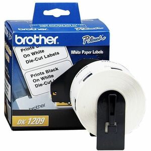 Brother DK1209 Small Address QL Printer Labels - 1 9/64" Width x 2 27/64" Length - Rectangle - Direct Thermal - White - 800 / Roll - 1 Roll
