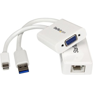 StarTech.com MacBook Pro VGA and Gigabit Ethernet Adapter Kit - MDP to VGA - USB 3.0 to GbE - White