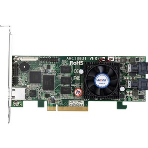 Areca Technology Corpora 12gb S Sas Serial Ata 600 Pci Express 3 0 X8 Plug In Card Raid Supported 0 1 10 3 5 6 30 50 60 Jbod Raid Level 8 Total Sas Port S Linux Mac Pc 2 Gb Nv Cache Arc1883i