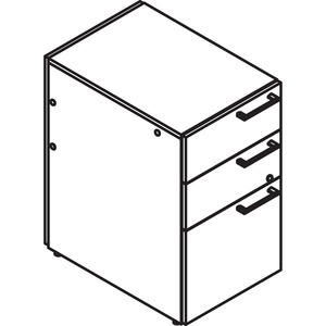 Lacasse Modular Pedestal - 3-Drawer - 16" x 23" x 28" - 3 x File Drawer(s), Box Drawer(s) - Material: Particleboard - Finish: Snow