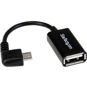 StarTech.com 5in Right Angle Micro USB to USB OTG Host Adapter M/F - 1 x Type A Female USB