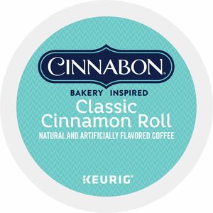 Cinnabon® K-Cup, Pod Coffee - Compatible with Keurig Brewer - Regular - Light - K-Cup, Pod - Classic Cinnamon Roll - Kosher - 24 / Box