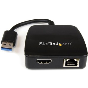 StarTech.com Travel Adapter for Laptops - HDMI and Gigabit Ethernet - USB 3.0 Mini Docking Station