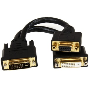 StarTech.com 8in DVI-I Male to DVI-D Female and HD15 VGA Female Wyse DVI Splitter Cable