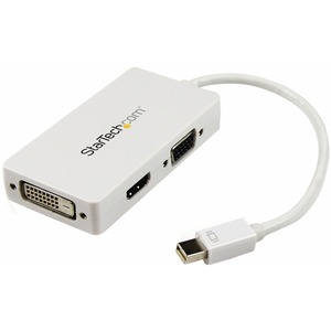 StarTech.com Travel A/V adapter: 3-in-1 Mini DisplayPort to VGA DVI or HDMI converter - White