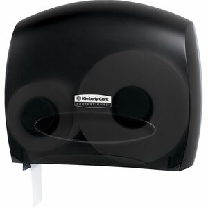 Kimberly-Clark Professional Jumbo Roll Toilet Paper Dispenser - Roll Dispenser - 13.9" Height x 16" Width x 5.8" Depth - Black - Contemporary Style, Translucent - 1 / Carton