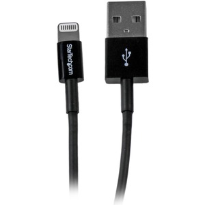 StarTech.com 1m 3ft Black Apple 8-pin Slim Lightning Connector to USB Cable for iPhone / iPod / iPad
