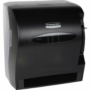 Kimberly-Clark Professional Lev-R-Matic Manual Hard Roll Towel Dispenser - Roll Dispenser - 13.5" Height x 13.3" Width x 9.8" Depth - Plastic - Black - Translucent, Durable, L