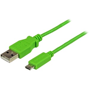 StarTech.com 1m Green Mobile Charge Sync USB to Slim Micro USB Cable for Smartphones and Tablets