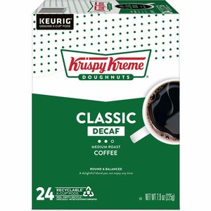 Krispy Kreme K-Cup, Pod Classic Decaf Coffee, Keurig Single Serve K-Cup Pods, 24 Count - Compatible with Keurig Brewer - Full - K-Cup, Pod - Decaf, Classic - Kosher - Decaffei