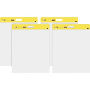 Post-it® Self-Stick Wall Pads - 20 Sheets - Plain - Stapled - 18.50 lb Basis Weight - 20" x 23" - White Paper - Self-adhesive, Repositionable, Bleed Resistant, Cardboard Back