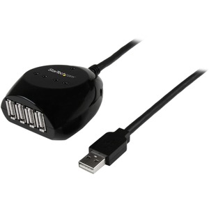 StarTech.com 15m USB 2.0 Active Cable with 4 Port Hub - 4 Total USB Ports - 4 USB 2.0 Ports