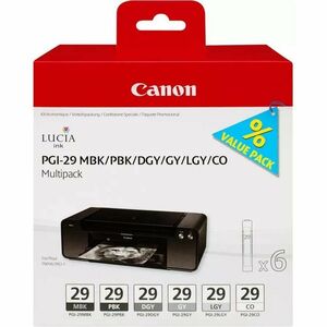 Canon PGI-29 Ink Cartridge - Matte Black, Photo Black, Dark Grey, Grey, Light Grey, Colour