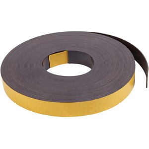 MasterVision 1"x50' Adhesive Magnetic Tape - 16.67 yd Length x 1" Width - 1 Each - Black