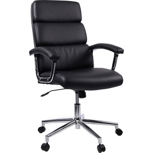 Lorell High-back Office Chair - Black Seat Color - Bonded Leather Seat Material - Black Back Color - Bonded Leather Back Material - 1 Each