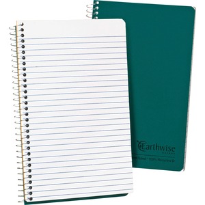 Ampad Oxford Narrow Rule Recycled Wirebound Notebook - 80 Sheets - Wire Bound - 5" x 8" - White Paper - GreenKraft Cover - Micro Perforated, Easy Tear, Snag Resistant, WireLoc