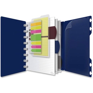 TOPS Versa Crossover Ruled Spiral Notebook - 60 Sheets - Spiral - 24 lb Basis Weight - 6" x 9" - NavyPoly Cover - Repositionable, Pocket, Micro Perforated - 1 Each