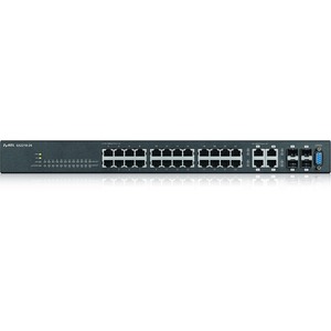 Zyxel 28 Ports Manageable 4 X Expansion Slots 10 100 1000base T 1000base X Shared Sfp Slot 4 X Sfp Slots 2 Layer Supported Desktoplifetime Limited Warranty Gs221024hp