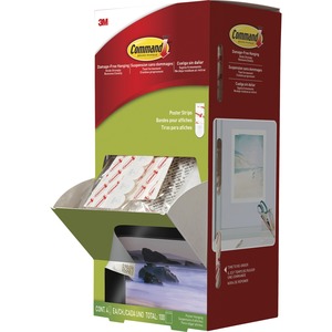 Command Poster Strips Trial Pack - 2.13" Length x 0.75" Width - Foam - 100 / Carton - White