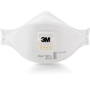 3M Aura Particulate Respirator - Particulate, Dust, Fog Protection - White - Comfortable, Adjustable Nose Clip, Disposable, Lightweight, Exhalation Valve, Collapse Resistant -