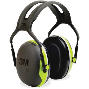 Peltor X4A Earmuffs - Noise, Noise Reduction Rating Protection - Steel, Steel - Black, Green - Lightweight, Comfortable, Cushioned, Adjustable Headband, Durable - 1 Each