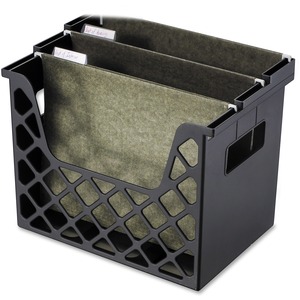 Officemate Recycled Desktop File Organizer - 10.75" Height x 13.25" Width x 8.63" Depth - Desktop - Compact, Portable - 30% Recycled - Black - Plastic - 1 Each