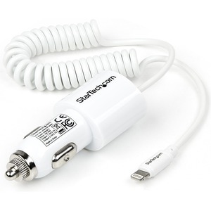 StarTech.com Dual Port Car Charger with Apple 8-pin Lightning Connector and USB 2.0 Port