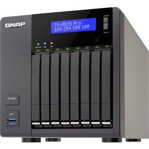 QNAP Turbo NAS TS-853S Pro 8 x Total Bays NAS Server - Tower - Intel Celeron Quad-core 4 Core 2 GHz - 4 GB RAM DDR3L SDRAM - Serial ATA/600 - RAID Supported 0, 1,