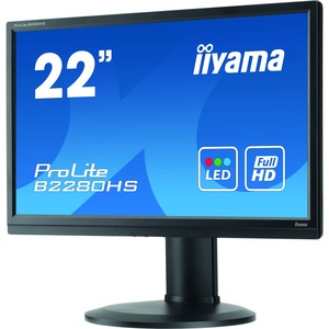Iiyama ProLite B2280HS-B1DP 22inch Black LED LCD Height Adjustable, Display Port