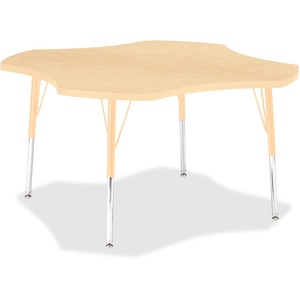 Jonti-Craft Berries Adult Maple Laminate Four-leaf Table - Laminated, Maple Top - Four Leg Base - 4 Legs - 1.13" Table Top Thickness x 48" Table Top Diameter - 31" Height - As