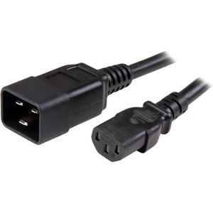 StarTech.com 3 ft Heavy Duty 14 AWG Computer Power Cord - C13 to C20 - For Computer, Server, PDU - Black