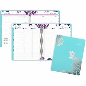At-A-Glance Wild Washes Weekly Monthly Appointment Book Planner, Teal, Large - Large - Julian Dates - Weekly, Monthly - 13 Month - January 2026 to January 2027 - 7:00 AM to 8:
