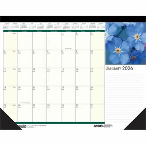 House of Doolittle EarthScapes Flowers 18-1/2" Desk Pad - Julian Dates - Monthly - 12 Month - January 2026 to December 2026 - 1 Month Single Page Layout - 18 1/2" x 13" Sheet