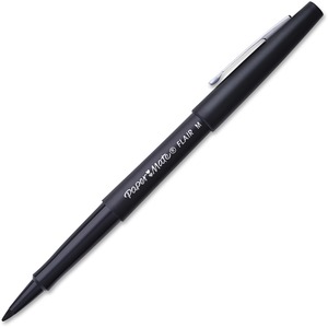 Paper Mate Flair Medium Point Porous Markers - Medium Pen Point - 1.4 mm Pen Point Size - Bullet Pen Point Style - Black Water Based Ink - Black Barrel - Felt Tip - 36 / Pack