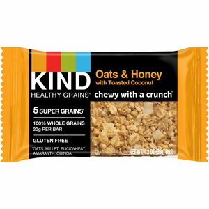 KIND Oats & Honey with Toasted Coconut Healthy Grains Bars - Cholesterol-free, Non-GMO, Individually Wrapped, Trans Fat Free, Gluten-free, Low Sodium - Oats & Honey with Toast