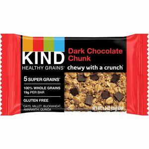 KIND Dark Chocolate Chunk Healthy Grains Bars - Cholesterol-free, Non-GMO, Individually Wrapped, Trans Fat Free, Gluten-free, Low Sodium - Dark Chocolate Chunk - 1.20 oz - 12