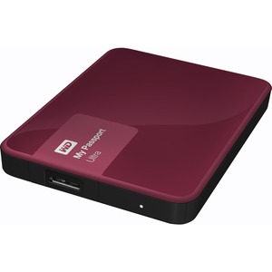 WD My Passport Ultra WDBGPU0010BBY 1 TB 2.5inch External Hard Drive - USB 3.0 - Portable - Wild Berry - 256-bit Encryption Standard