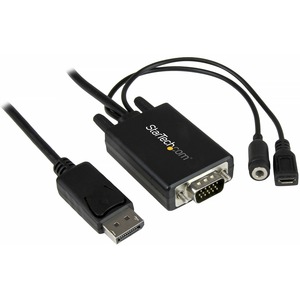 StarTech.com 6 ft 2m DisplayPort to VGA Adapter Cable with Audio - DP to VGA Converter - 1920x1200