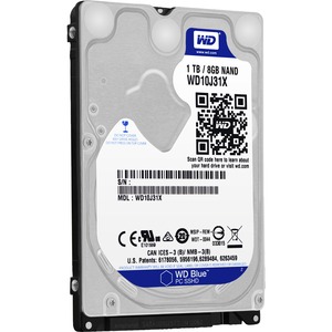 WD Blue WD10J31X 1 TB 2.5inch Internal Hybrid Hard Drive - 8 GB SSD Cache Capacity - SATA - 5400 - 64 MB Buffer