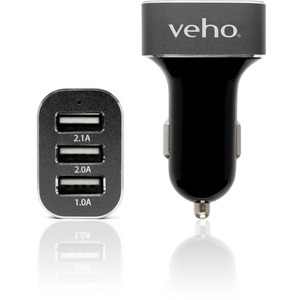 Veho VAA-010 Triple USB 5V 5.1A Car Charger for all USB Charged Devices- smartphones, action cams, tablets, powerbanks, speakers etc