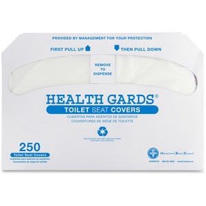Health Gards Half-fold Toilet Seat Covers - Half-fold - 250.0 / Pack - 20 / Carton - Plastic - White