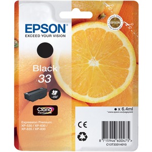 Epson Claria 33 Ink Cartridge - Black - Inkjet - 1 / Blister Pack - OEM