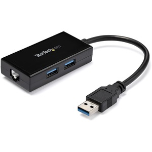 StarTech.com USB 3.0 to Gigabit Network Adapter with Built-In 2-Port USB Hub - USB 3.0 - 3 Ports - Twisted